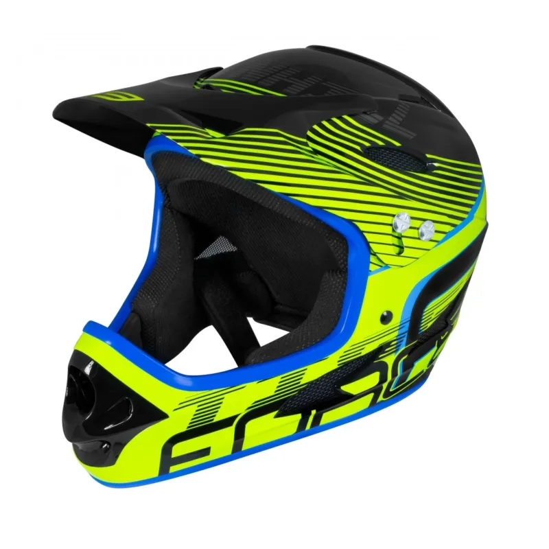 Calitate înaltă Casca Force Tiger Downhill Black/Fluo/Blue S-M (57-58 cm)