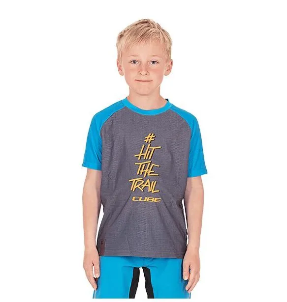 TRICOU CUBE JUNIOR JERSEY S/S GREY BLUE L (134/140) Ofertă specială