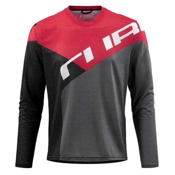 TRICOU CUBE EDGE ROUND NECK JERSEY L/S BLACK RED L Discount