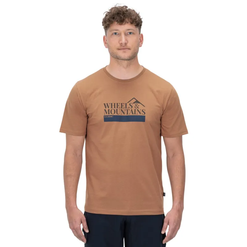TRICOU CUBE ORGANIC T-SHIRT WHEELS & MOUNTAIN BROWN L Ofertă exclusivă