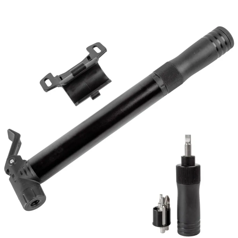 Pompa Mini M-WAVE CTP cu Mini Tool Negru Aluminiu Plată sigură