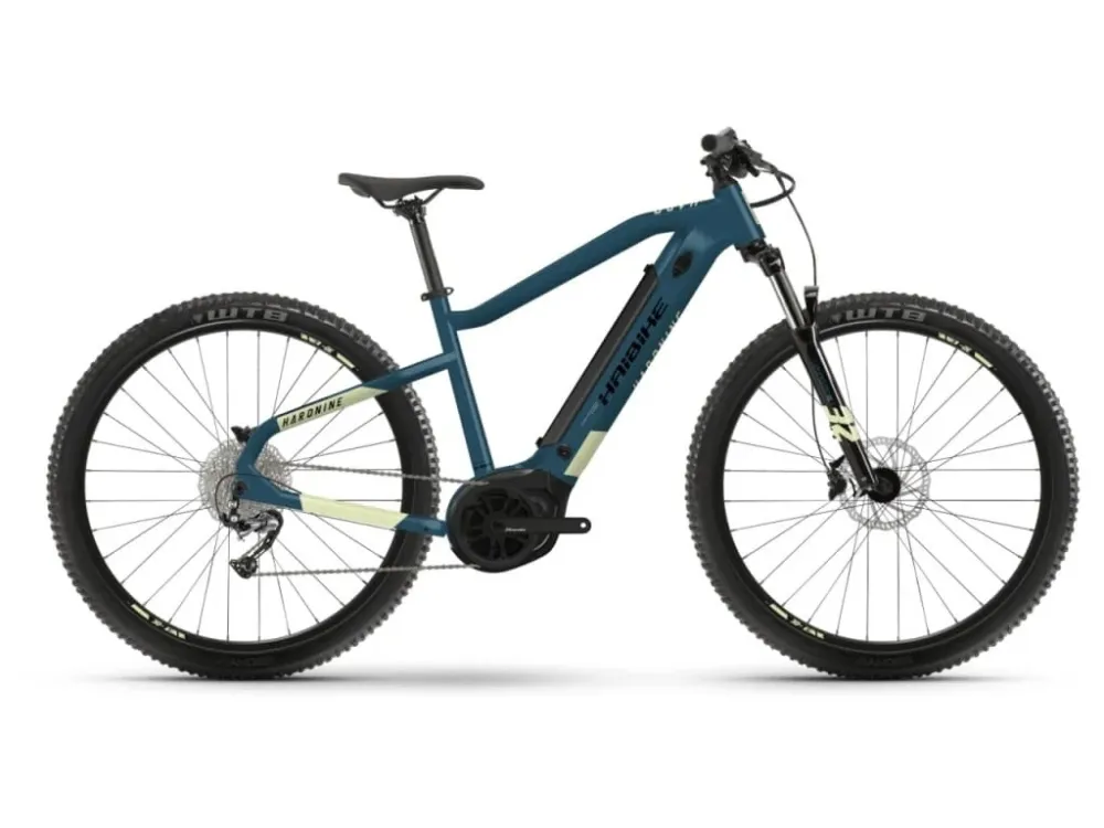 Cumpără online e-bike Haibike HardNine 5 500Wh BPP blue / canary