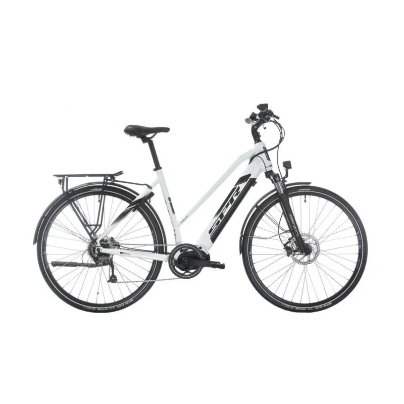 Bicicleta electrica Sprint E-Trekking Faster Plus Lady 28 Alb Lucios - 533mm Mai ieftin
