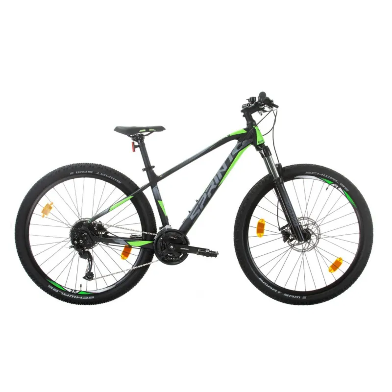 Bicicleta Sprint Apolon 27.5 Negru Mat/Verde Neon 400 mm Livrare rapidă