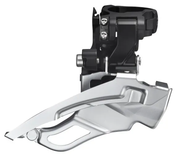 Cumpărături sigure SCHIMBATOR FATA SHIMANO DEORE FD-T611-L TRIPLU PT. 10 VIT. PE SPATE DOWN SWING TRAGERE DUBLA COLIER 34.9MM (CU ADAPTOR 28.6MM & 31.8MM) PT. 44/48T UNGHI CS:63-66 NEGRU AMBALAT IND.