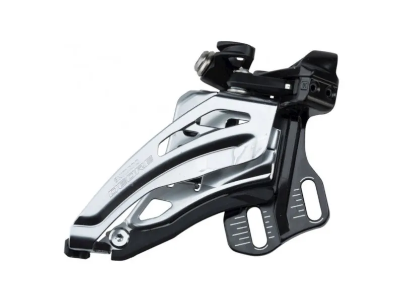 Reducere extra SCHIMBATOR FATA SHIMANO DEORE FD-M6020-E DUBLU PT. 10 VIT. PE SPATE SIDE SWING TRAGERE PRIN FATA PRINDERE E-TYPE FARA BB PLATE UNGHI CS 66-69 PT. PINION MARE 34-38T CL 48.8MM AMBALAT IND.