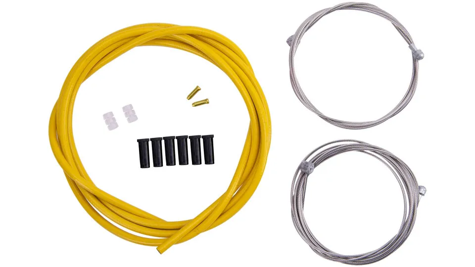 Set cablu + camasa frana CONTEC Neostop fata/spate - Yellow Premium