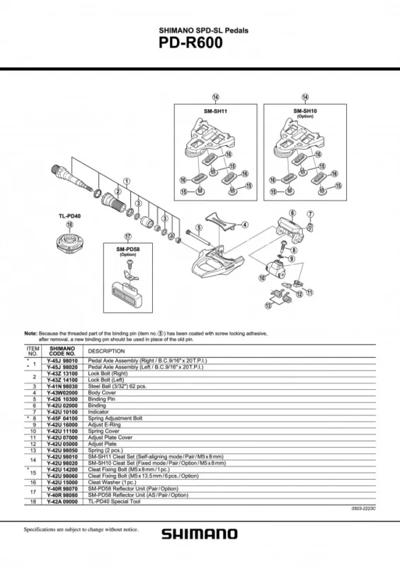 Lichidare de stoc CATADIOPTRII PEDALE SHIMANO SM-PD58 1 PER.
