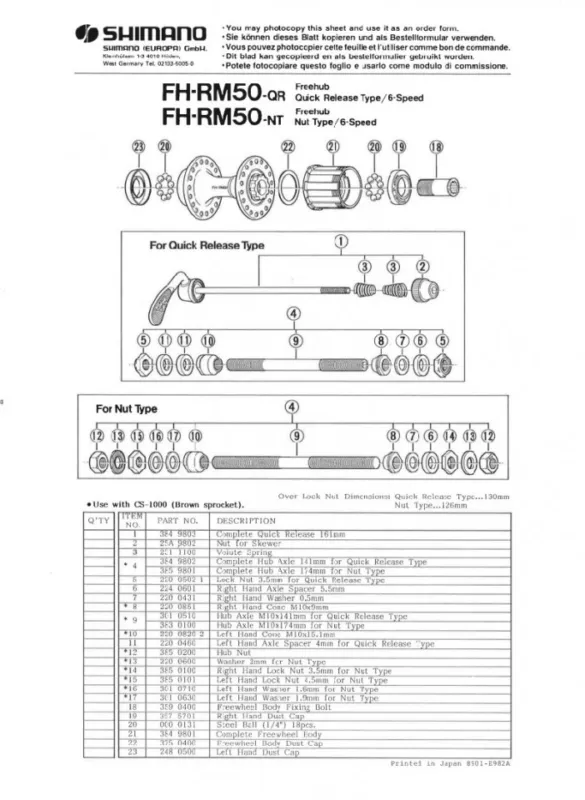 CON SHIMANO FH-RM50 CONTRAPIULITA M10X4.5 Reduceri