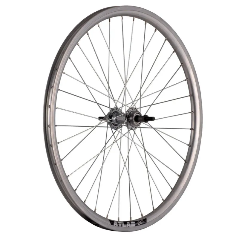 Expediere rapidă Roata Spate Bicicleta Cerurim - 24 Inch, 36H, 507 x 18, Argintiu