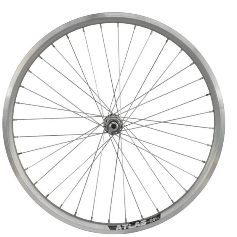 Doar azi Roata Fata Bicicleta Cerurim, Janta Dubla Atlas, 24 inch, 507X18, V-Brake, Argintie