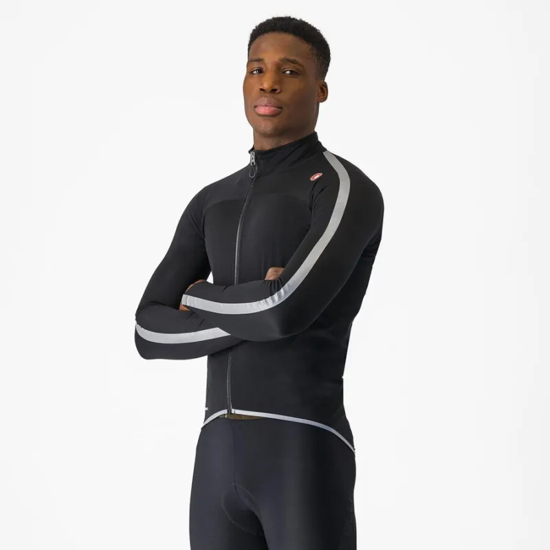 Jacheta de ploaie Castelli Ultra Rain Cape, pentru barbati, negru/argintiu reflex, L Transport gratuit