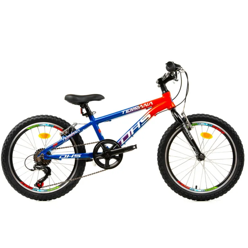 Bicicleta Copii Dhs Terrana 2023 - 20 Inch, Albastru/Rosu Cumpărături sigure