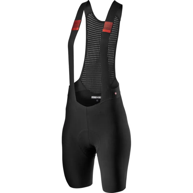 Pantaloni scurti cu bretele Castelli Premio Black W de dama Negru S Reducere de preț