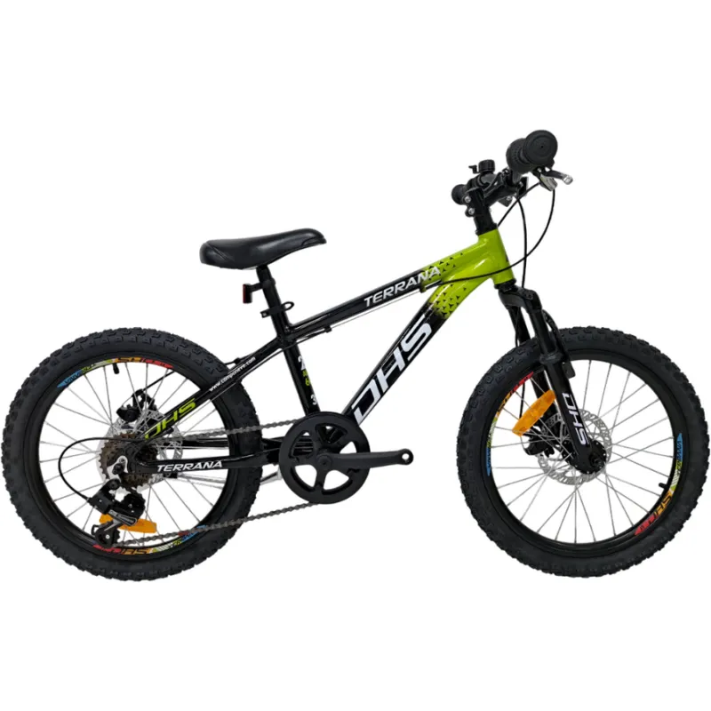 Calitate înaltă Bicicleta Copii Dhs Terrana 2023, model 2026 - 20 Inch, Negru-Verde