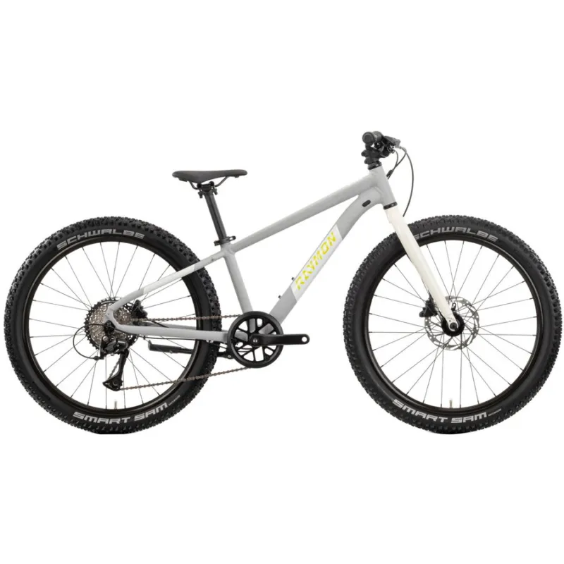 Bicicleta Copii Raymon Yanga 24 Pro 2025 - 24 Inch, Gri - Acera Plată securizată