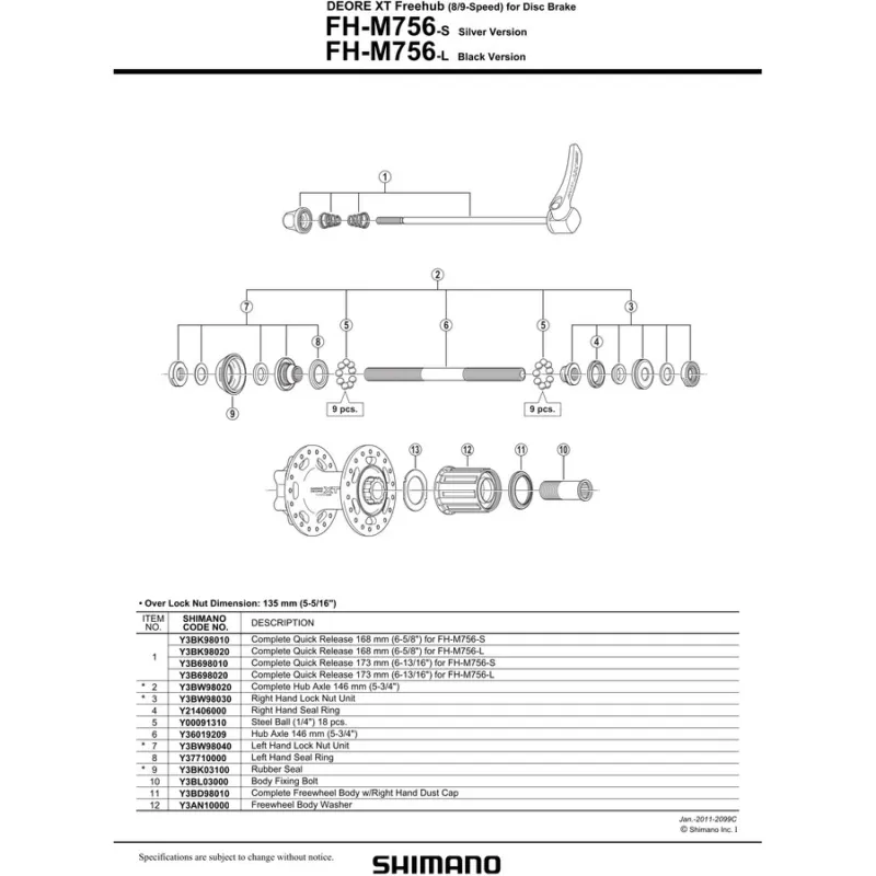 Transport gratuit BILE SHIMANO OTEL 1/4", 18 BUC.