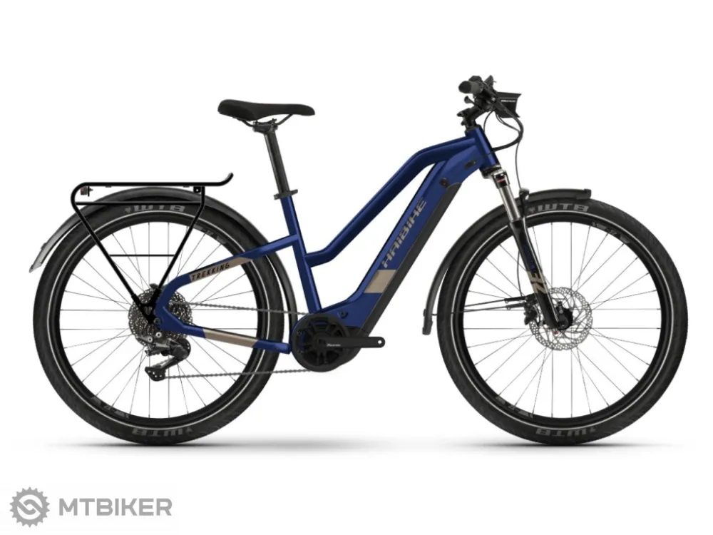 Cel mai bun preț Bicicletă electrică Haibike Trekking 7 Trapeze, albastru/nisip - S