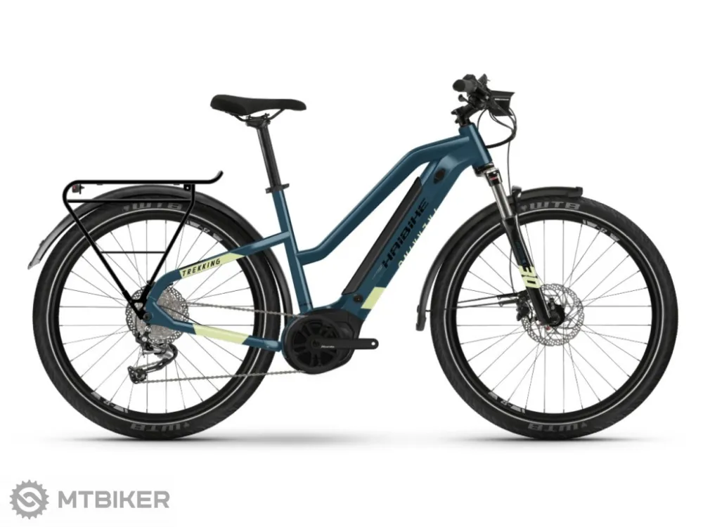 Bicicletă electrică Haibike Trekking 5 i500Wh Trapez 27.5, albastru/verde - S Reduceri