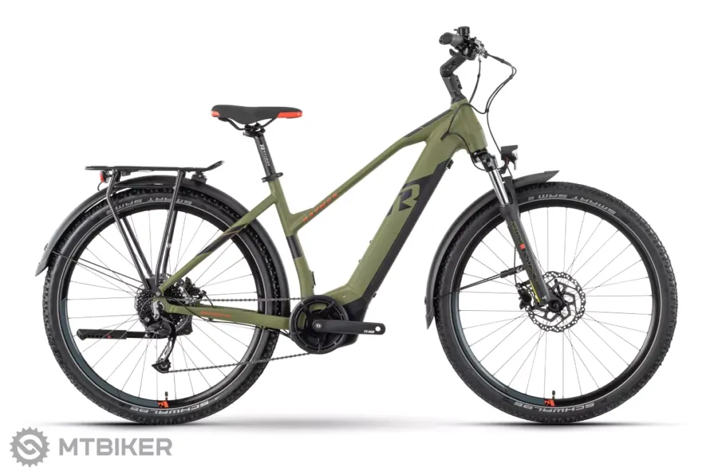 Bicicletă electrică Raymon CrossRay E 5.0 27.5 Trapez, armor/black/bright red matt - XS Reducere extra