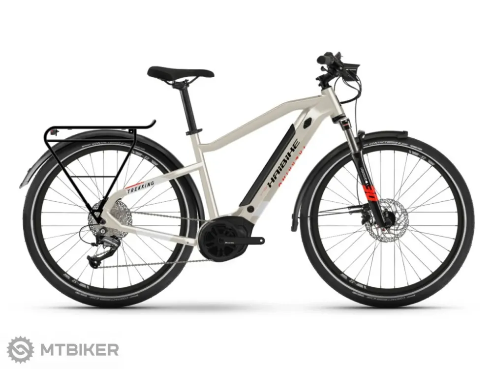 Expediere rapidă Bicicletă electrică Haibike Trekking 4 High 27.5, desert/alb - L