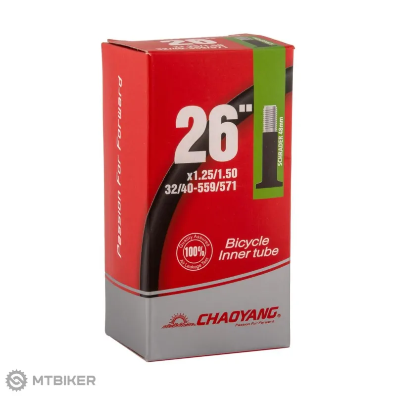Cameră Chaoyang 26 x 1.25 - 1.5", valvă auto 48 mm Plată sigură