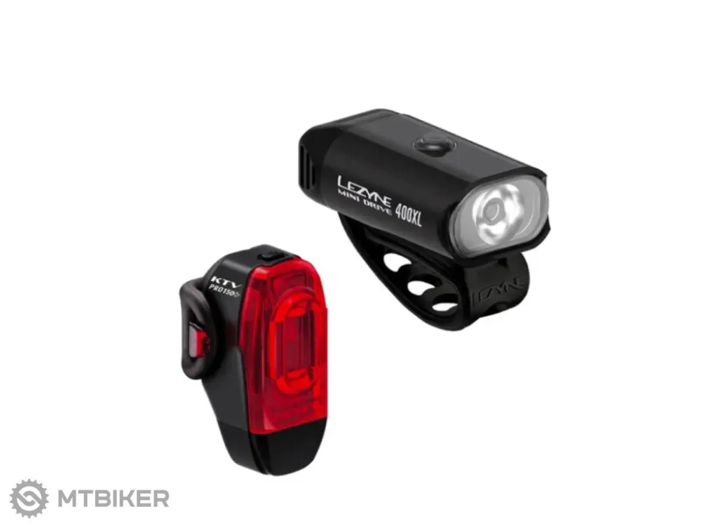 Transport gratuit Set lumini Lezyne Mini Drive 400XL + KTV Drive Pro