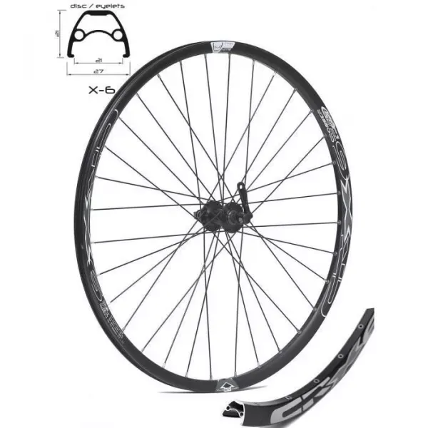 Expediere rapidă ROATA FATA CROSSER X6 DISC QR 27.5" NEAGRA
