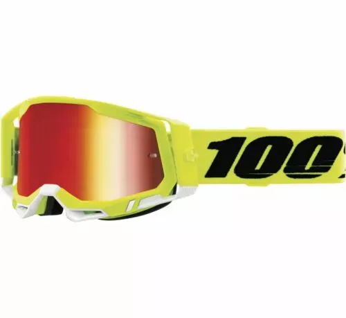 Calitate înaltă OCHELARI 100% RACECRAFT 2 GOGGLE YELLOW MIRROR RED LENS