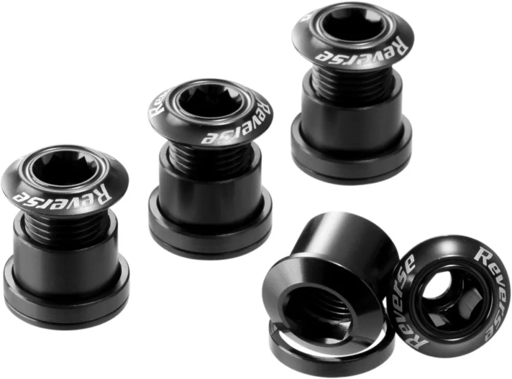 Ofertă specială Set 4 suruburi angrenaj Reverse Chainring Bolt Negre
