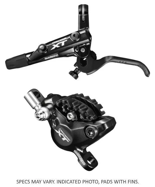 Nu rata FRANA PE DISC SET ASAMBLAT SHIMANO DEORE XT BL-M8000(L) BR-M8000(F), HIDRAULIC, FARA ADAPTOR, PLACUTE METAL CU ARIPIOARE DE RACIRE, FURTUN SM-BH90-SBM 1000MM NEGRU, INCL. OLIVA SI INSERTIE CONECTARE, AMBALAT IND.