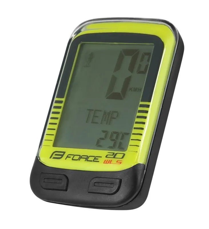 Ciclocomputer Force WLS 20F fara fir galben fluo Reducere de preț