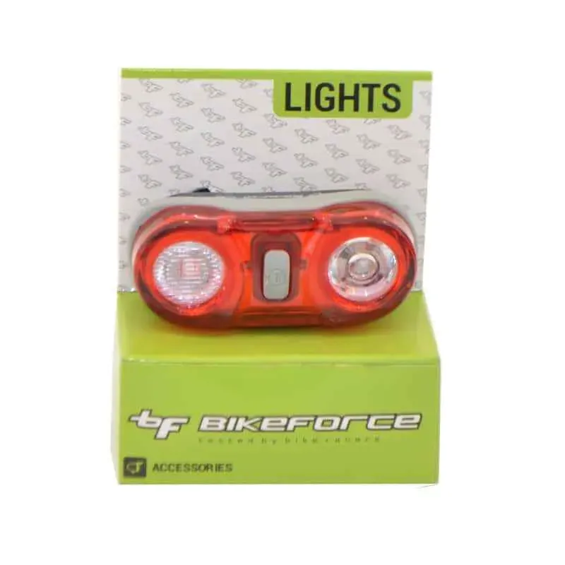 Lampa spate BikeForce Superflash DUO 2 2×0.5W led Red 3 functii Retur ușor