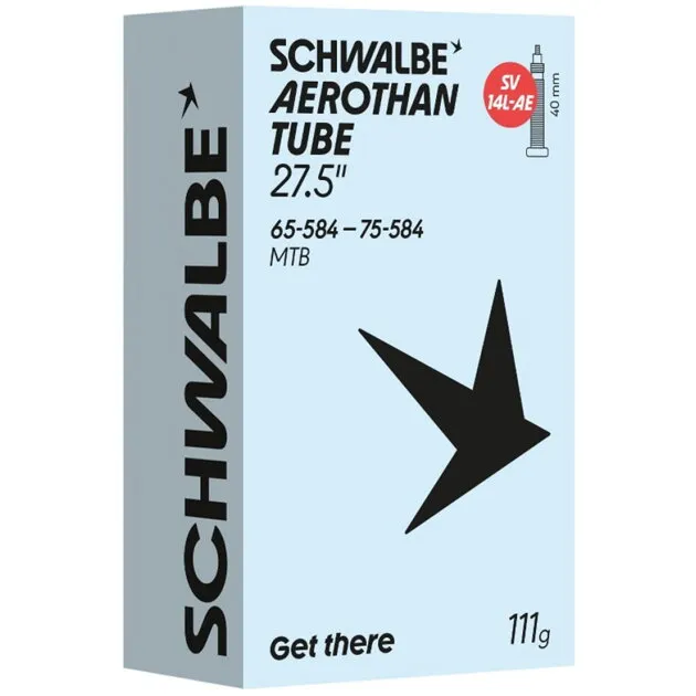 Vezi acum SCHWALBE Cameră AEROTHAN TUBE SV14L-AE (65/75-584) FV 40mm 111g TPU