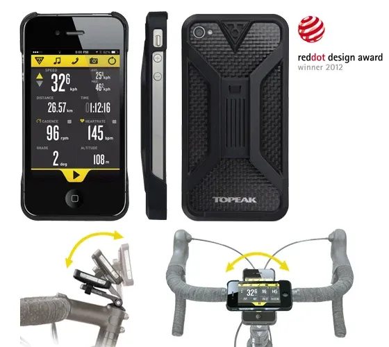 Calitate înaltă Carcasa Husa Topeak Ridecase Iphone 4, Carbon-Nylon, reglabila, neagra