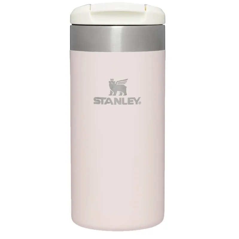 Stanley - termos mic calatorie The Aerolight Transit Mug - roz deschis cuart metalic - 350 ml Premium