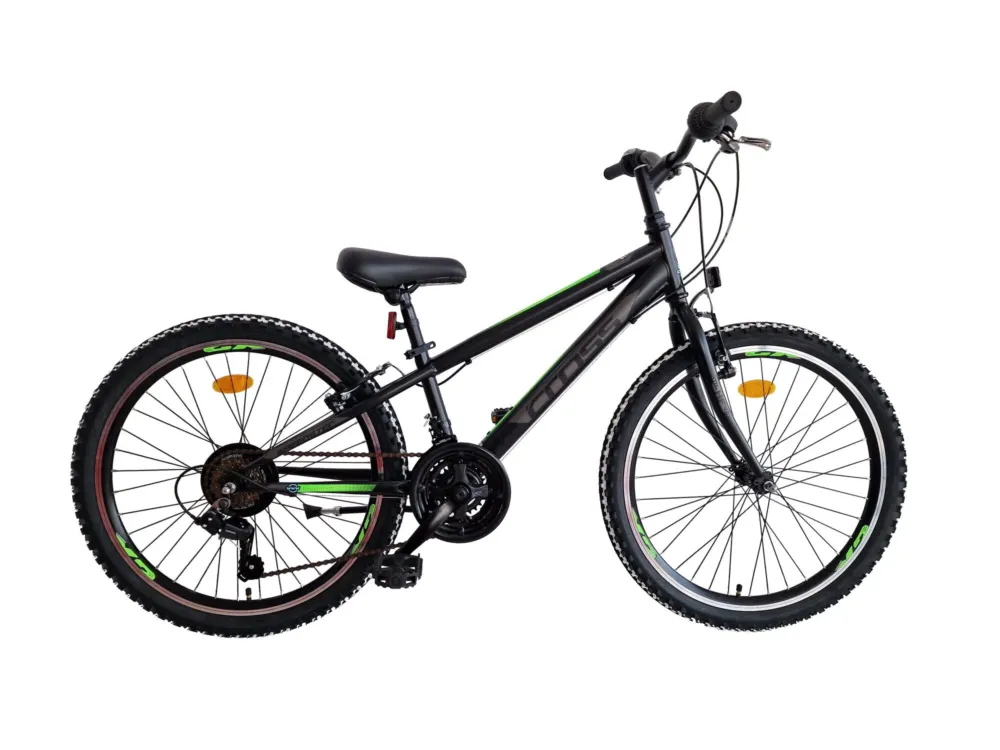 Bicicleta copii mtb CROSS Speedster 24 Steel - Black | 8-10 ani Calitate ?nalt?
