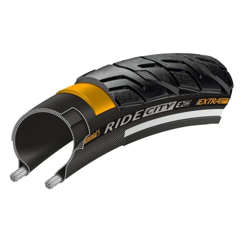 Cel mai vândut Anvelopa Bicicleta Continental Ride City Reflex EXTRa PunctureBelt 47-622 (28-1.75) negru