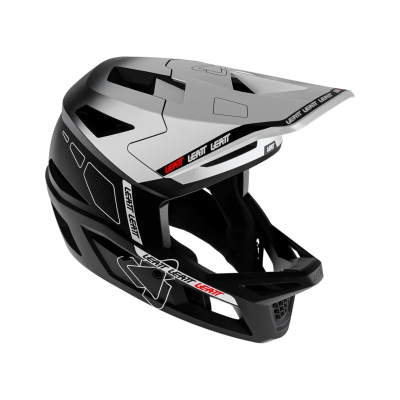Casca Leatt MTB Gravity 6.0 Carbon White L - 59-60cm 59-60cm, Alb/Negru Reduceri