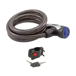 Premium Antifurt Bicicleta Cablu Wag Spiral 15mm Negru Cheie
